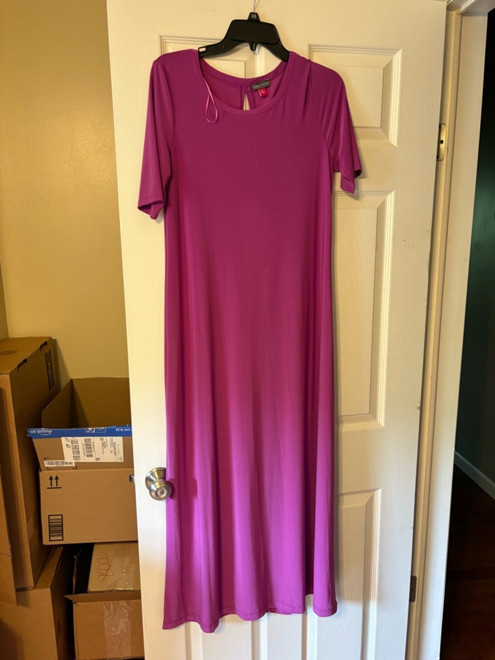 Vince Camuto Crewneck Short-Sleeve Midi Dress